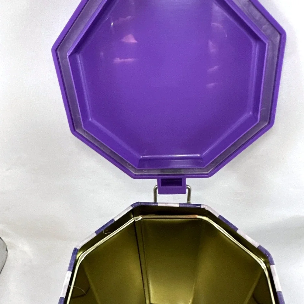 Penguin Canister Purple Lid‎ Metal Kitchen Storage Container Decor